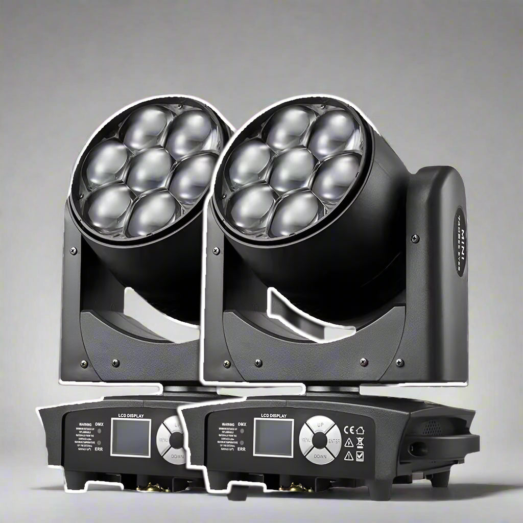 2Pcs Mini 7X40W Moving Head Stage Lights DMX512 