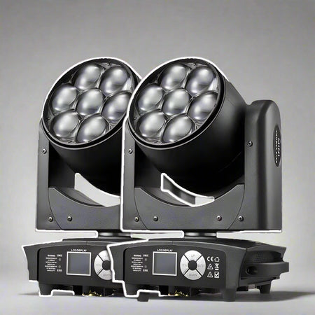 2Pcs Mini 7X40W Moving Head Stage Lights DMX512 